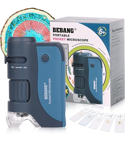 Amazon.com: Portable Microscope for Kids Zoom 60x-180x,Handheld